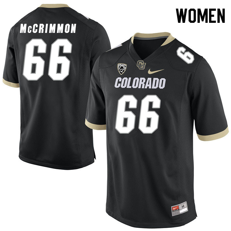 Women #66 Jeremiah McCrimmon Colorado Buffaloes College Football Jerseys Stitched Sale-Black
